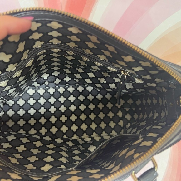 Kate Spade Grey Gray Patent Leather Tote Purse With Detachable Shoulder Strap - Picture 14 of 17